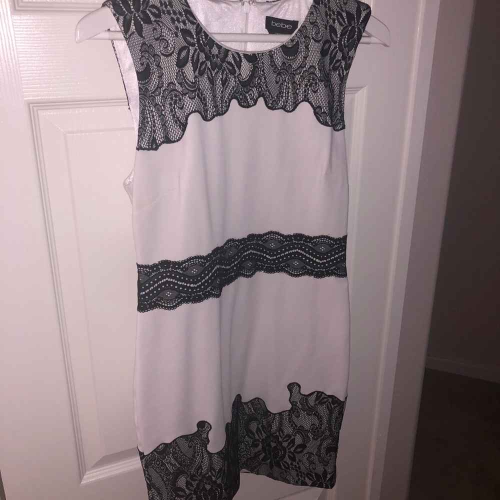 Bebe lace detail mini dress
